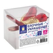 Украшение ёлочное «Птички» 2 шт., 11 см, пластик, цвет: красный/золотистый, ЗОЛОТАЯ СКАЗКА, 590893