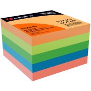Бумага для заметок с клеевым краем 76x76 мм, 400 л., 5 цветов неон, Lamark