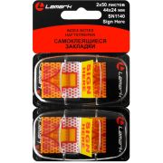 Закладки с липким краем Lamark SIGN HERE Z-сложения, 44х24 мм, 2 диспенсера по 50 л., пластиковые