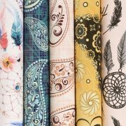 Бумага упаковочная мелованная «Ethnic 2», 70x100 см, 5 дизайнов ассорти, ЗОЛОТАЯ СКАЗКА, 591592
