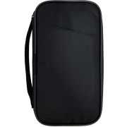 Органайзер для документов Lamark Travel, 12,5х24х2,8 см, карман снаружи, 9 карманов внутри, цвет черный, подклад красный