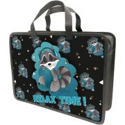 Папка-портфель Lamark Relax Time, А4, 34х24,5х7 см, 1 отделение, на молнии, с ручками, печать по пластику с двух сторон