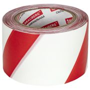 Лента оградительная сигнальная красно-белая, 75 мм х 200 м, BRAUBERG «Грандмастер», полиэтилен, 604892