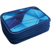Пенал Lamark Geometry, 3 отделения, на 53 предмета, 125х205х40 мм, ламинированный картон, три молнии