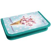 Пенал Lamark Sweet bouquet, 1 отделение, дополнительный вкладыш, на 25 предм., 130х200х30 мм, на молнии, покрытие Soft touch