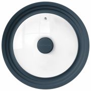 Крышка для любой сковороды и кастрюли универсальная 3 размера (24-26-28 см) антрацит, DASWERK (ДАСВЕРК), 607589