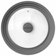 Крышка для любой сковороды и кастрюли универсальная 3 размера (24-26-28 см) серая, DASWERK (ДАСВЕРК), 607591