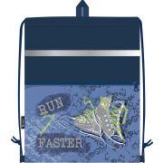 *Сумка для сменной обуви Lamark «Run Faster», 33х42 см, на шнурке, карман на молнии, полноцветная печать на кармане, светоотражающая лента, ручка-петля