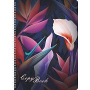 Тетрадь Lamark Purple tropics, А4, на гребне, 205х290 мм, 80 л., клетка, обложка - металлизированный картон, полноцветная печать