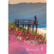 Тетрадь Lamark Romantic №2, А4, на гребне, 205х290 мм, 80 л., клетка, обложка металлизированный картон, ламинация soft touch