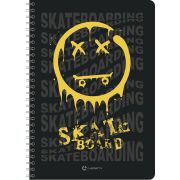 Тетрадь Lamark SkateBoard black, А5, на гребне, 148х210 мм, 80 л., клетка, картонная обложка, полноцветная печать, глянцевая ламинация