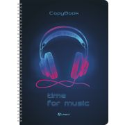 Тетрадь Lamark Time For Music №1, А4, на гребне, 205х290 мм, 80 л., клетка, картоная обложка, полноцветная печать, матовая ламинация, выборочный лак