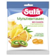 Карамель леденцовая SULA (Зула) «Мультивитамин», без сахара с витамином С, 60 г, 86589