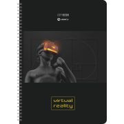 Тетрадь Lamark Virtual Reality №1, А4, на гребне, 205х290 мм, 80 л., клетка, картоная обложка, полноцветная печать, ламинация soft touch, выборочный лак