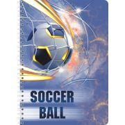 Тетрадь общая Lamark Soccer Ball, А5, на гребне, 148х210 мм, 48 л., клетка, карт. обложка, полноцв. печать, конгрев, выборочный УФ-лак