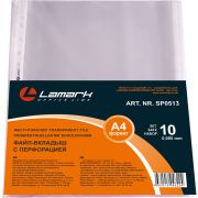 Файл-вкладыш Lamark с перфорацией, А4, 0,050 мм, без тиснения, 10 шт/упак