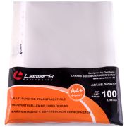 Файл-вкладыш Lamark с перфорацией, А4+, 0,100 мм, Премиум, текстура «апельсиновая корка», 100 шт/упак