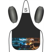 Фартук + нарукавники Lamark «Supercar», 39 x 49 см, 2 кармана, цвет черный, с рисунком на карманах