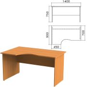 Стол письменный эргономичный «Фея», 1400х900х750 мм, левый, цвет орех милан, СФ07.5