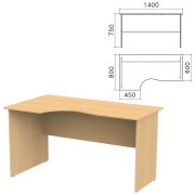 Стол письменный эргономичный «Канц», 1400х800х750 мм, левый, цвет бук невский, СК36.10