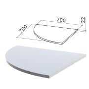 Стол приставной угловой «Монолит», 700х700х750 мм, БЕЗ ОПОРЫ (640137), цвет серый, ПМ33.11