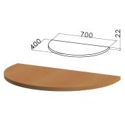 Стол приставной полукруг «Монолит», 700х400х750 мм, БЕЗ ОПОРЫ (640137), цвет орех гварнери, ПМ34.3