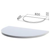 Стол приставной полукруг «Монолит», 600х400х750 мм, БЕЗ ОПОРЫ (640137), цвет серый, ПМ37.11