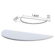 Стол приставной полукруг «Монолит», 1400х700х750 мм, БЕЗ ОПОР (640137), цвет серый, ПМ35.11