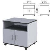 Тумба для оргтехники «Монолит», 770х600х680 мм, 2 двери, полка, цвет серый, ТМ30.11