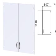 Дверь СТЕКЛО «Этюд», КОМПЛЕКТ 2 шт., 397х4х1110 мм, 400668-78