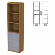 Шкаф полузакрытый ЧАСТЬ 1 «Арго», 560х370х2000 мм, дверь, 4 полки, орех