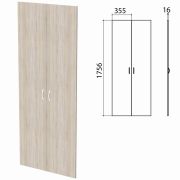 Дверь ЛДСП высокая «Бюджет», КОМПЛЕКТ 2 шт., 355х16х1756 мм, дуб сонома 091, 402880, 402880-091