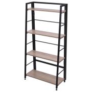 Стеллаж BRABIX «Smart SH-007», 605х295х1193 мм, ЛОФТ, трапеция, складной, металл/ЛДСП дуб, каркас черный, 641872