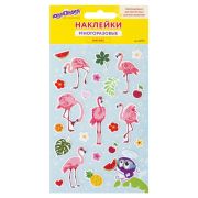 Наклейки зефирные «Фламинго», многоразовые, 10х15 см, ЮНЛАНДИЯ, 661794
