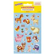 Наклейки зефирные «Юнландик в деревне», многоразовые, 10х15 см, ЮНЛАНДИЯ, 661803