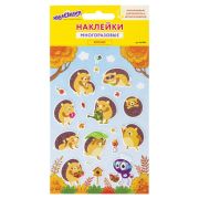 Наклейки зефирные «Ежики», многоразовые, 10х15 см, ЮНЛАНДИЯ, 661804