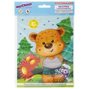 Набор для творчества «Аппликация из страз самоклеящаяся», «Медвежонок», 20х15 см, ЮНЛАНДИЯ, 662375