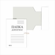 Папка для бумаг с завязками, белая, Lamark, 320 г/м2, мелованный картон