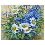 Картина по номерам 40х50 см, ОСТРОВ СОКРОВИЩ «Ромашки», на подрамнике, акрил, кисти, 662913