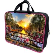 Папка-портфель Lamark «Romantic», А4, 36х27х8 см, 1 отд., на молнии, с ручками, карман внутри, усиленное дно, печать по ткани с одной стороны