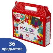 Набор школьных принадлежностей в подарочной коробке ПИФАГОР «НАБОР ПЕРВОКЛАССНИКА», 36 предметов, 880121