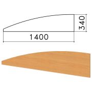 Экран-перегородка «Монолит», 1400х16х340 мм, цвет бук (КОМПЛЕКТ С ФУРНИТУРОЙ)