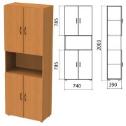Шкаф полузакрытый «Фея», 740х390х2000 мм, цвет орех милан (КОМПЛЕКТ)