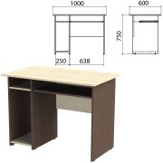 Стол компьютерный «Канц», 1000х600х750 мм, с тумбой, цвет дуб молочный/венге (КОМПЛЕКТ)