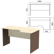 Стол письменный эргономичный «Канц», 1400х800х750 мм, правый, цвет дуб молочный/венге (КОМПЛЕКТ)