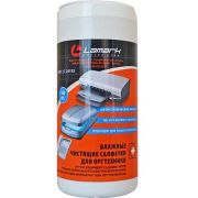 Салфетки влажные чистящие для оргтехники LAMARK, 100 шт./туба