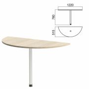 Стол приставной полукруг «Арго», 1220х515х760 мм, ясень шимо/опора хром (КОМПЛЕКТ)
