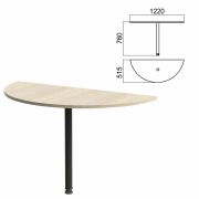 Стол приставной полукруг «Арго», 1220х515х760 мм, ясень шимо/опора черная (КОМПЛЕКТ)