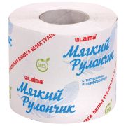Бумага туалетная «МЯГКИЙ РУЛОНЧИК» белая, 51 метр, 1-слойная, LAIMA, 114737