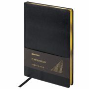 Ежедневник недатированный БОЛЬШОЙ ФОРМАТ 210х297 мм, А4, BRAUBERG «Iguana», под кожу, 160 л., черный,114452